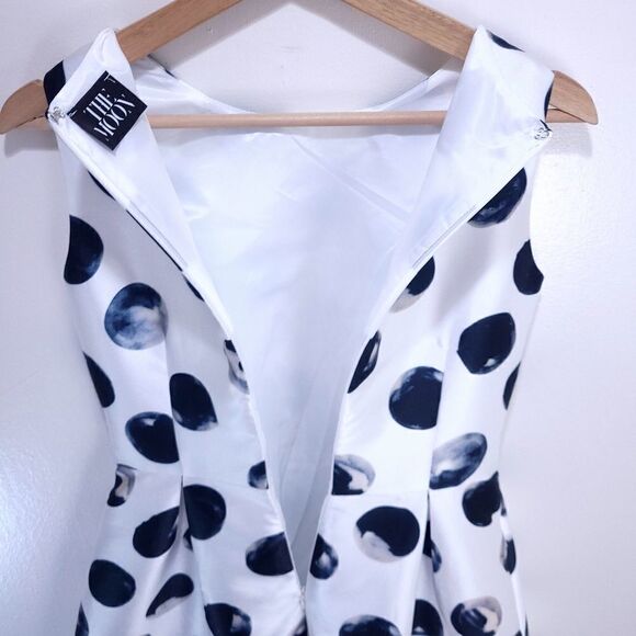 🌚The Moon NWOT Inky Polka Dot Moons Full Skirt Sleeveless Dress - Picture 10 of 11